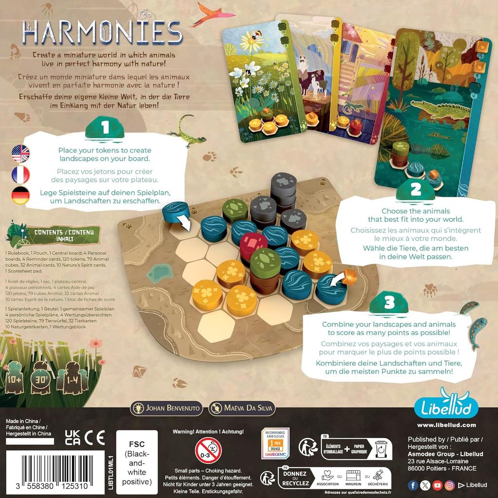 Harmonies Board Game - Kids & Adults, Ages 10+, 1-4 Players, 30 Min Playtime, (Multilingual Edition)