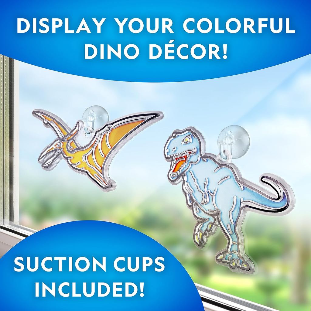 National Geographic Kids Stained Glass Kit-Glow in The Dark Dinosaur Toys, Kids Arts and Crafts Set, Kid Crafts Ages 4-8