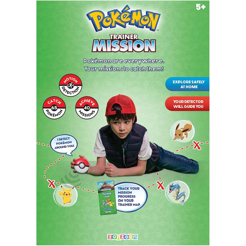 Pokemon Trainer Mission-Electronic Detector Will Guide You On 40Missions, Voice & Light Instructions, Trainer Map,Kids5+