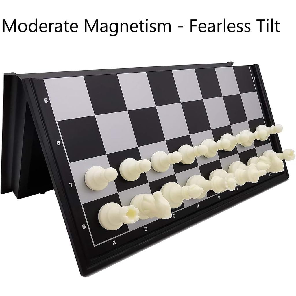 Magnetic Travel Chess Set, Black & White Color