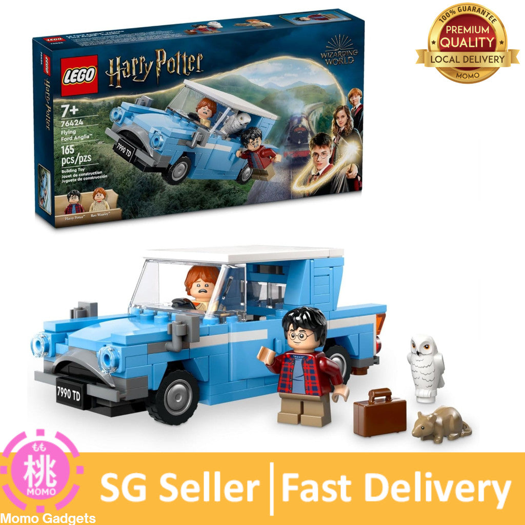 LEGO Harry Potter Flying Ford Anglia, Buildable Car Toy with 2 Minifigures for Role Play 76424