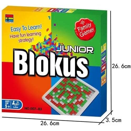 Junior Blokus Family Game Easy to Learn Have fun learning strategy Age 5+ 2-4 players Combination Table Game