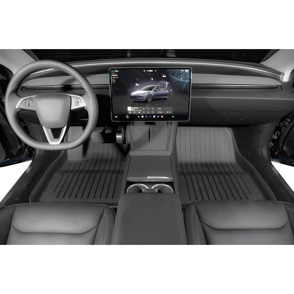 Floor Mats for 2024 2025 2026 SG Tesla Model 3 Highland 8 PCS Floor Cargo Liners Full Set All Weather TPE