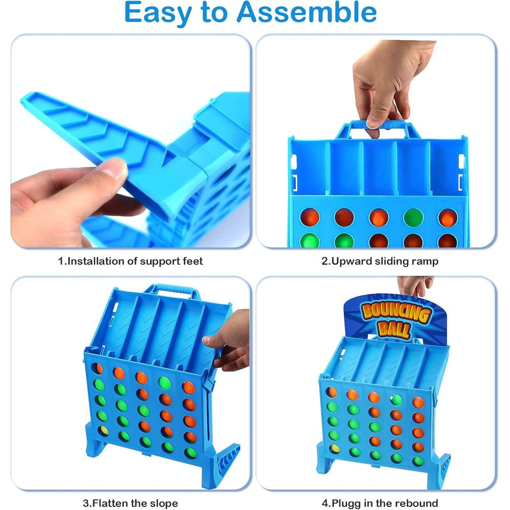 Bounce Ball Linking Shots Game Suitable for Connect, 4 in a Row Parent-Child Interaction Board Game
