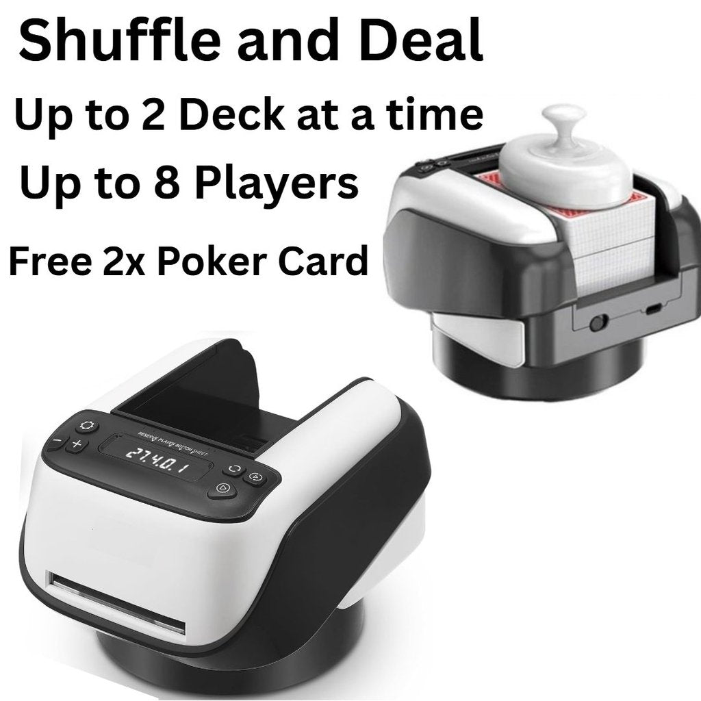(SG) Auto Card Shuffler & Deal Machine | Texas Poker Automatic Card Dispenser for 8 Players Dealing Mahjong Uno