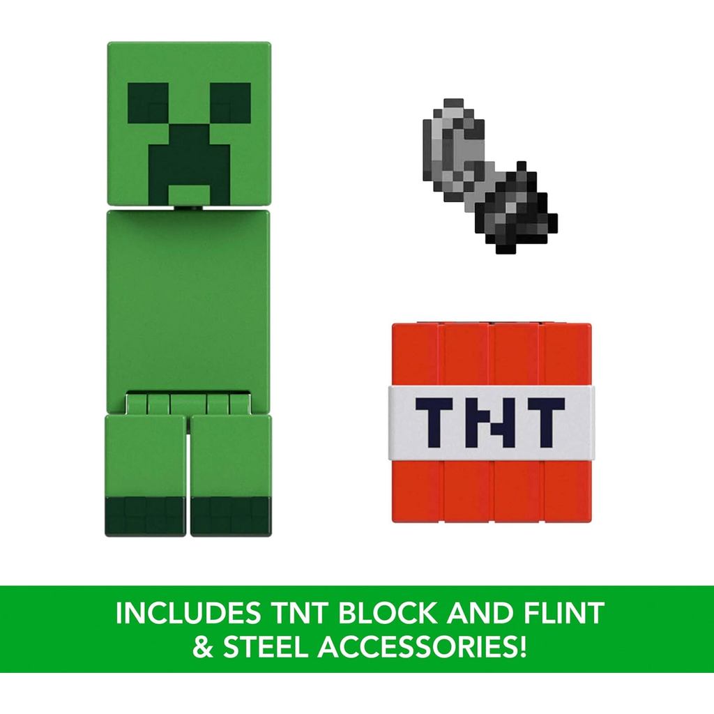 Mattel Minecraft Action Figure & Accessories 2-Pack with Creeper in 8.3 cm Scale Collectible Toy Set