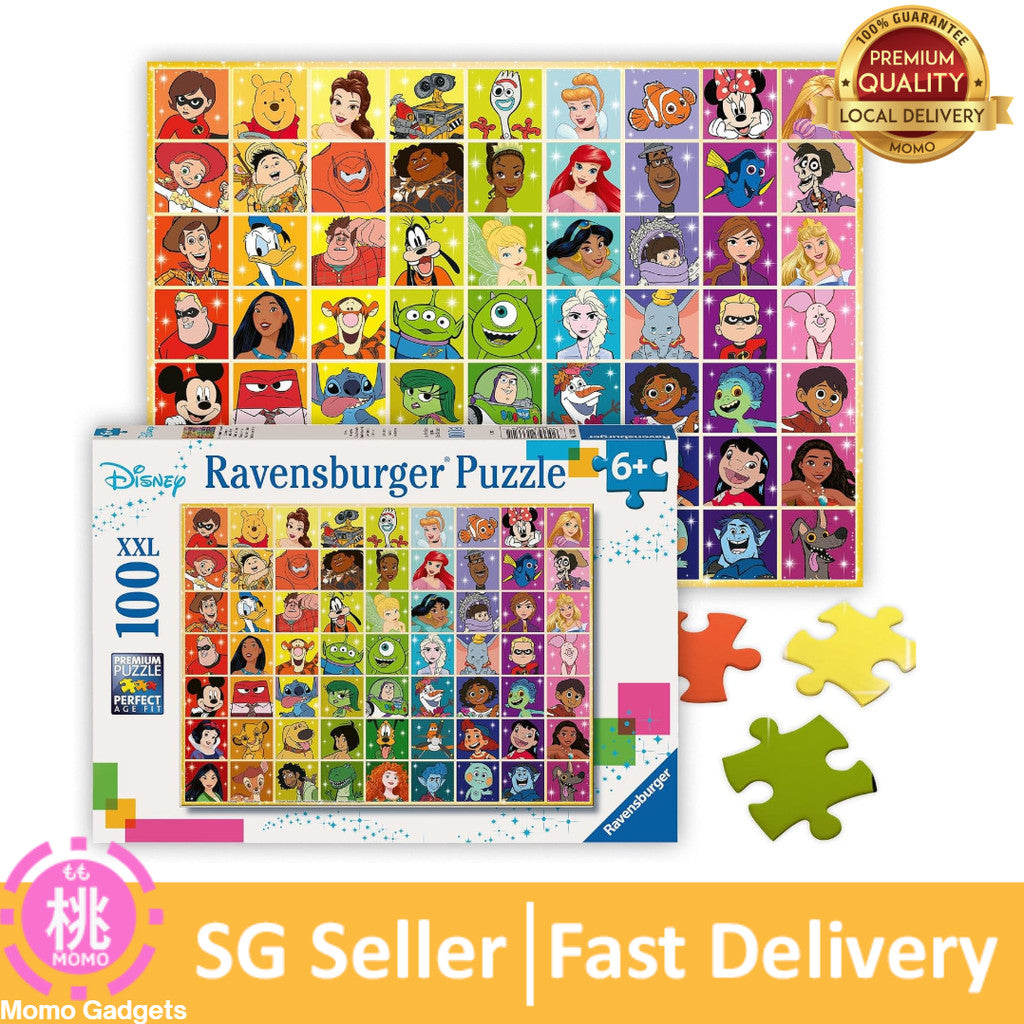 Ravensburger - Disney Color Palette - 100 Piece Jigsaw Puzzle - Exciting, Colorful Grid of Disney and Pixar Favorites