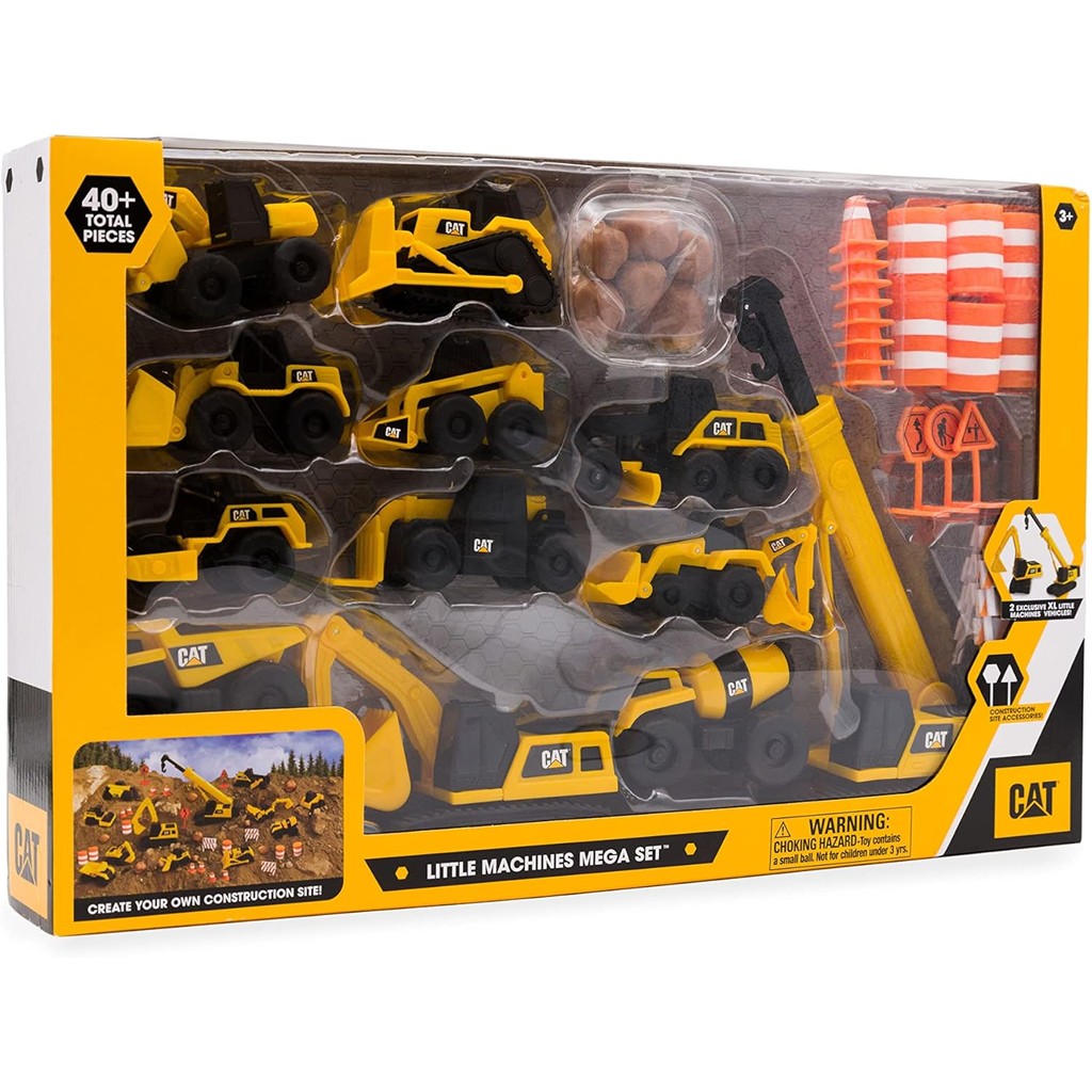 CAT CatToysOfficial Little Machines Mega Set (83337): 41pc Construction Vehicle Toy Playset for Ages 3-7