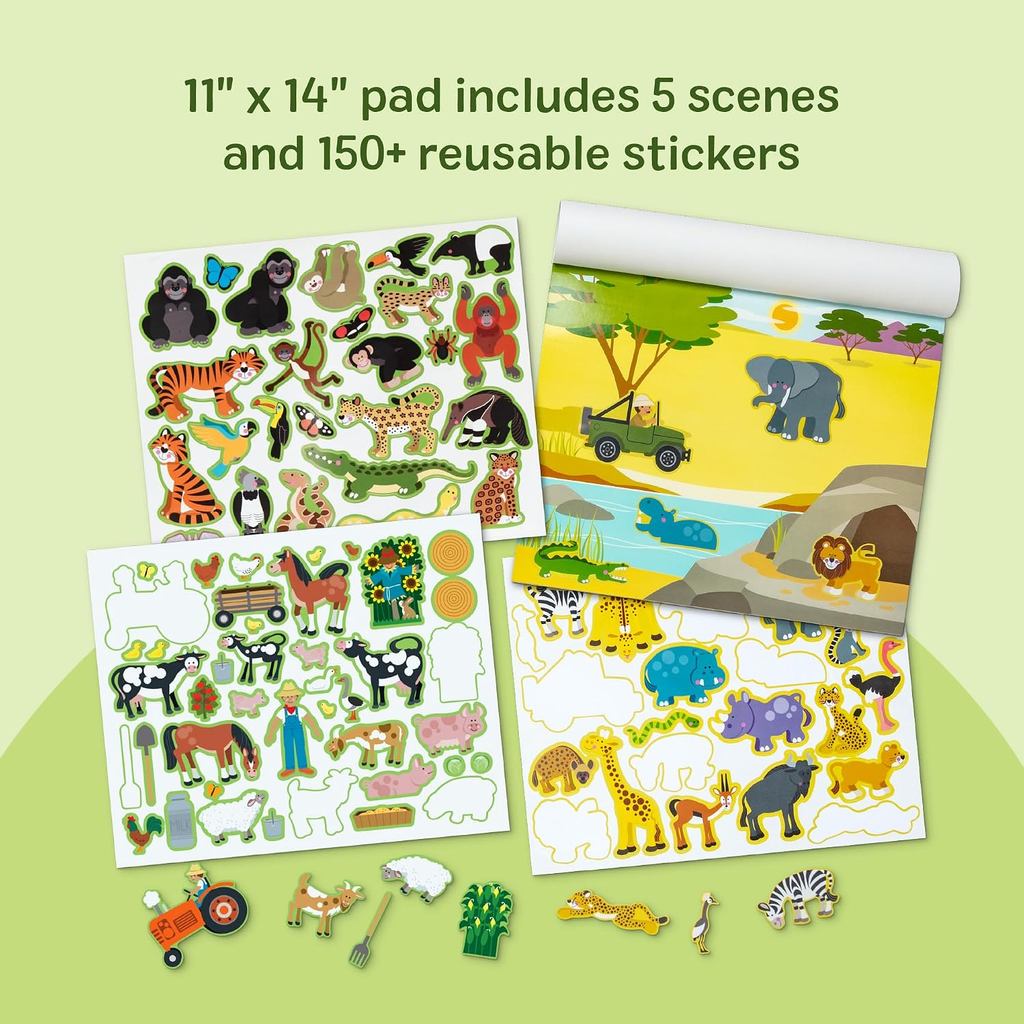 Melissa & Doug Reusable Sticker Pad: Habitats - 150+ Stickers for Kids Ages 4+