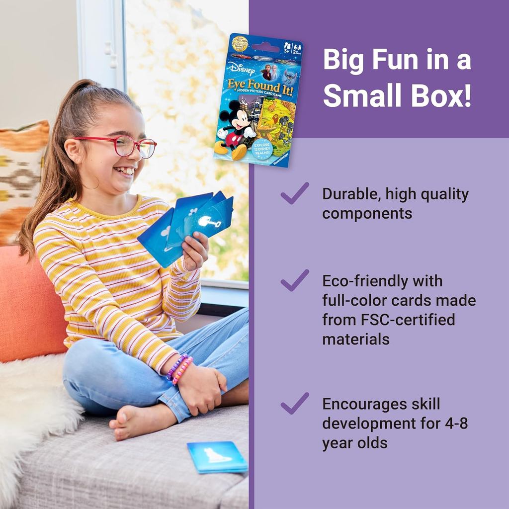 Ravensburger Eye Found It! World of Disney Card Game - Fun and Educational Spot It for Toddlers, Preschoolers