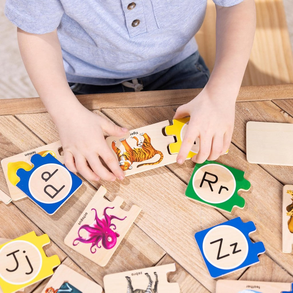 Melissa & Doug Self-Correct Counting Alphabet Wooden Puzzles With Storage Box (52 pcs)