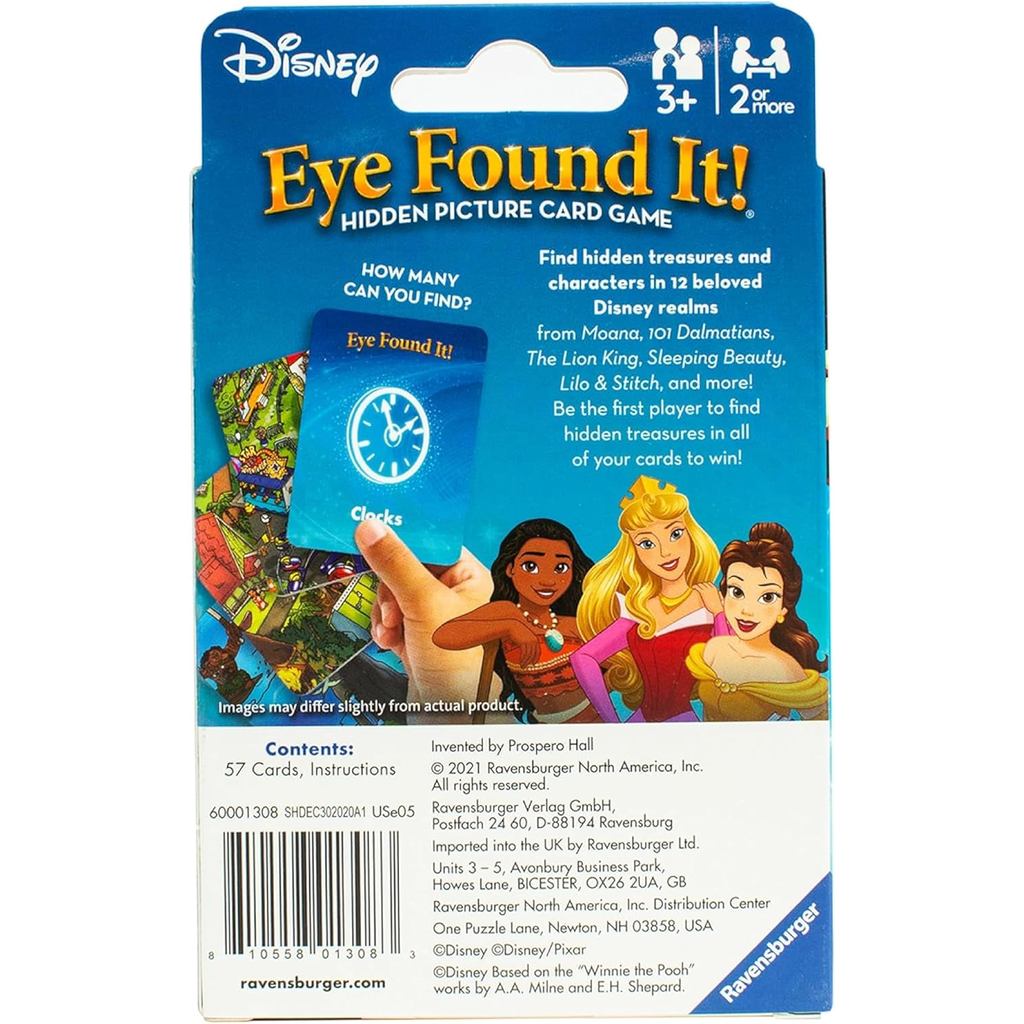 Ravensburger Eye Found It! World of Disney Card Game - Fun and Educational Spot It for Toddlers, Preschoolers