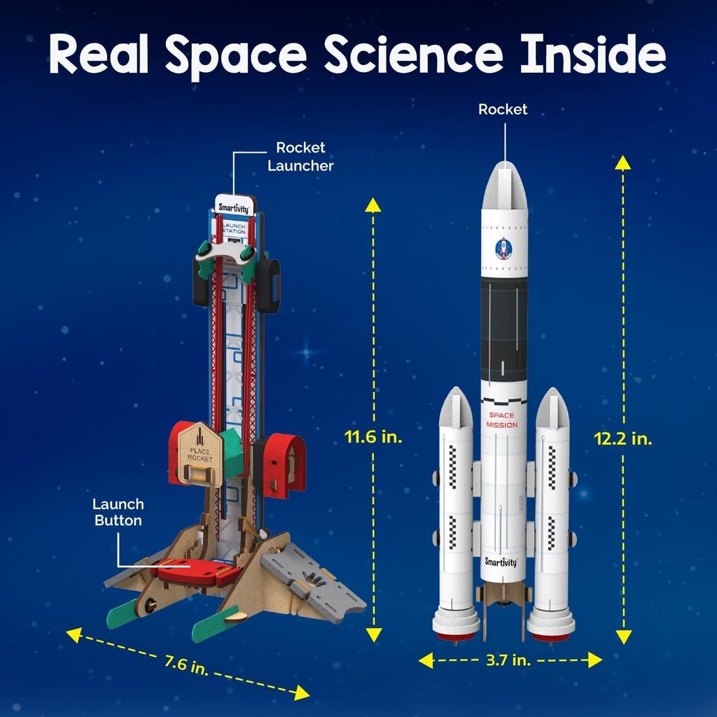 Smartivity DIY Rocket Launcher STEM Kit for Kids|2025 Parents Choice Award Winner | Build Your Own Rocket & Launch