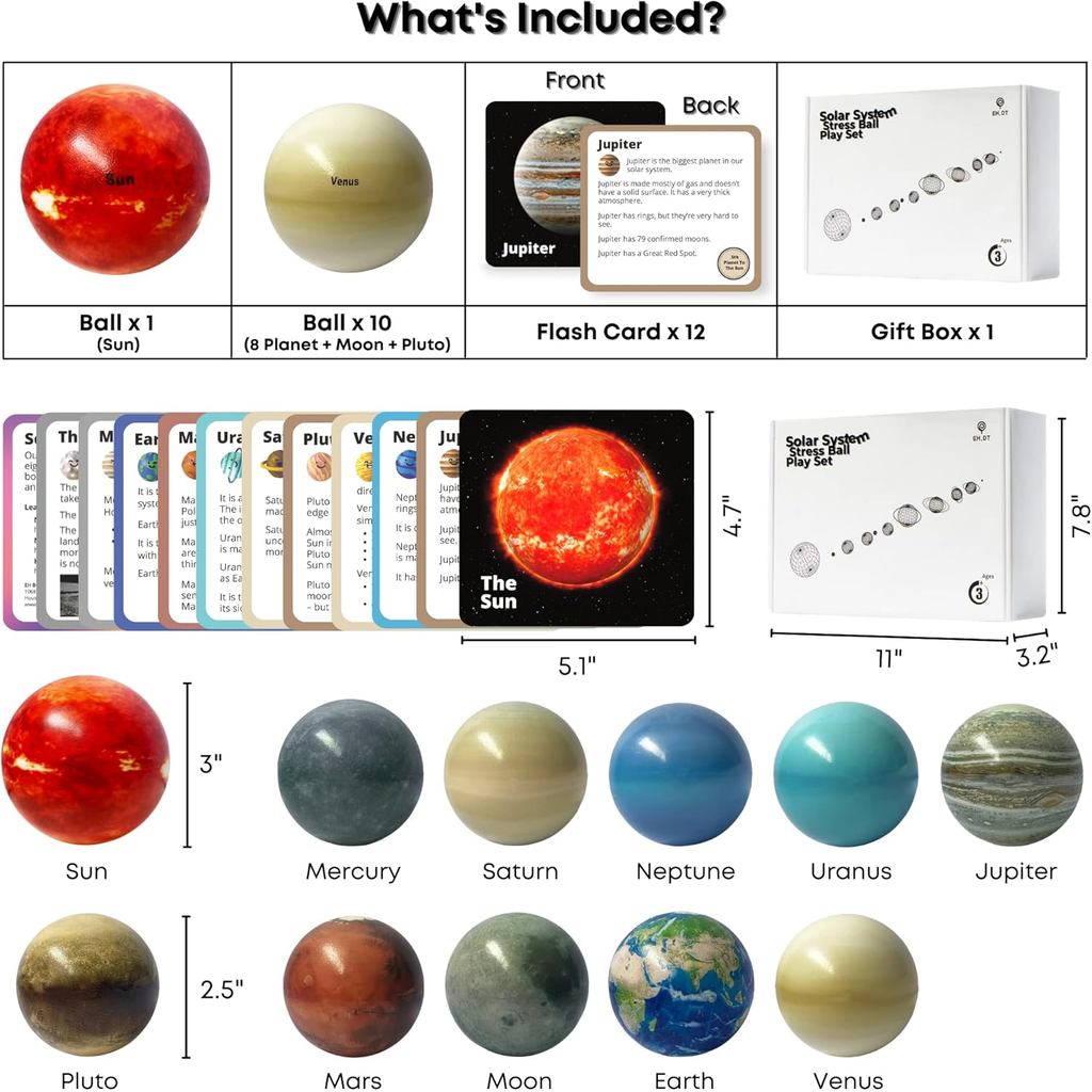 Planets for Kids Solar System Toys 3-5, Solar System for Kids, Space Toys for Kid 5-7, Science Toy Model