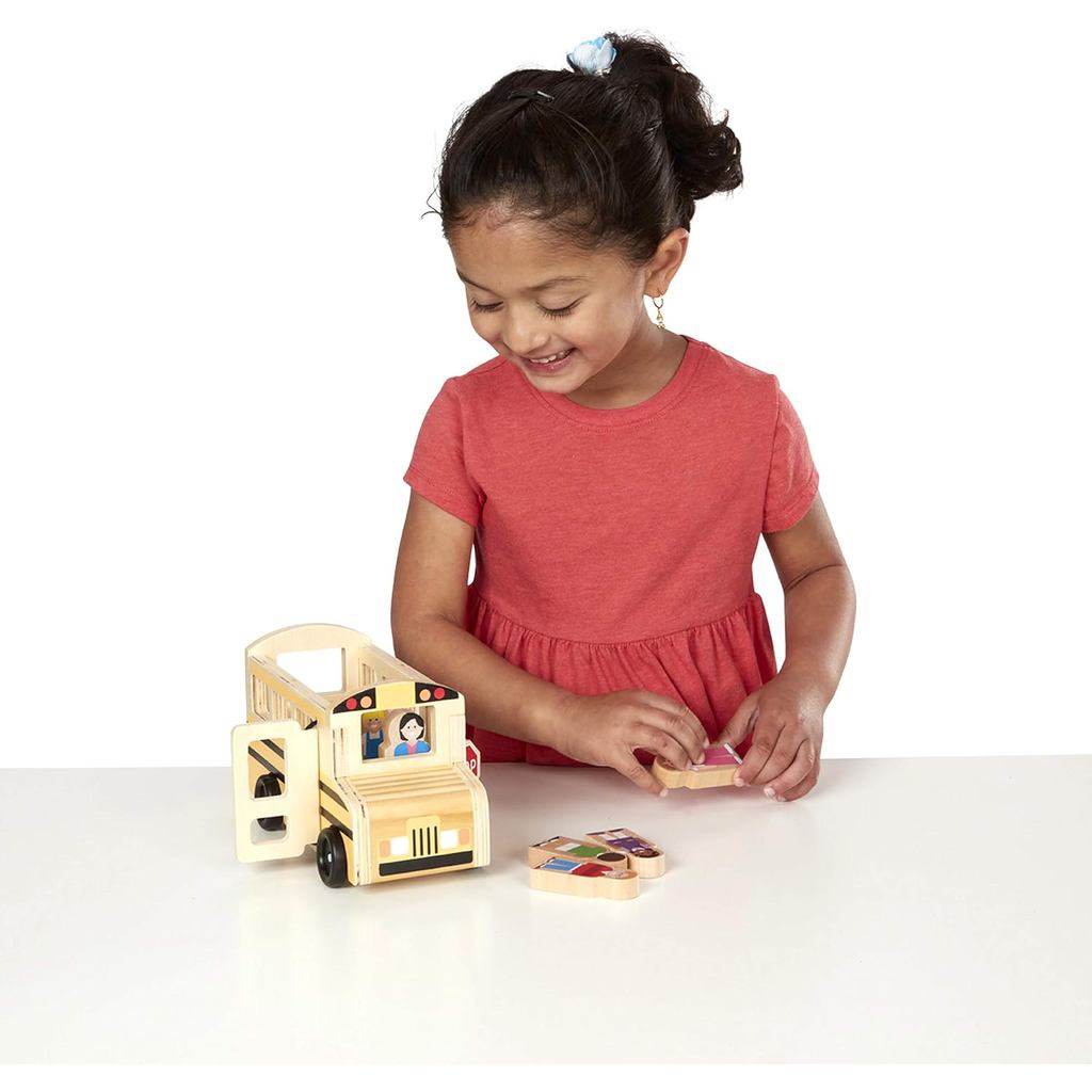 Melissa & Doug School Bus Wooden Play Set with 7 Play Figures