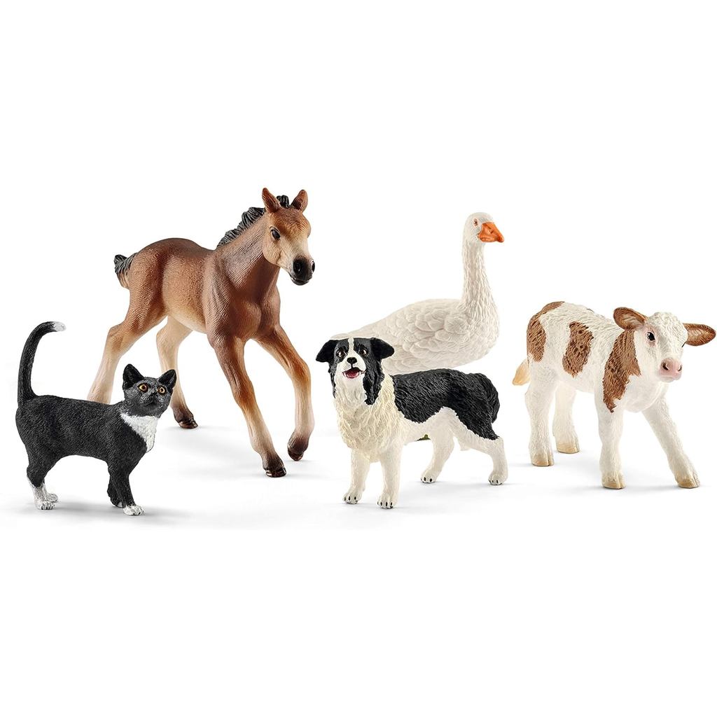 Schleich Farm World-5PC Realistic Farm Animal Figurines for Boys and Girls-Realistic Barn Animal Playset- Kids Ages 3+