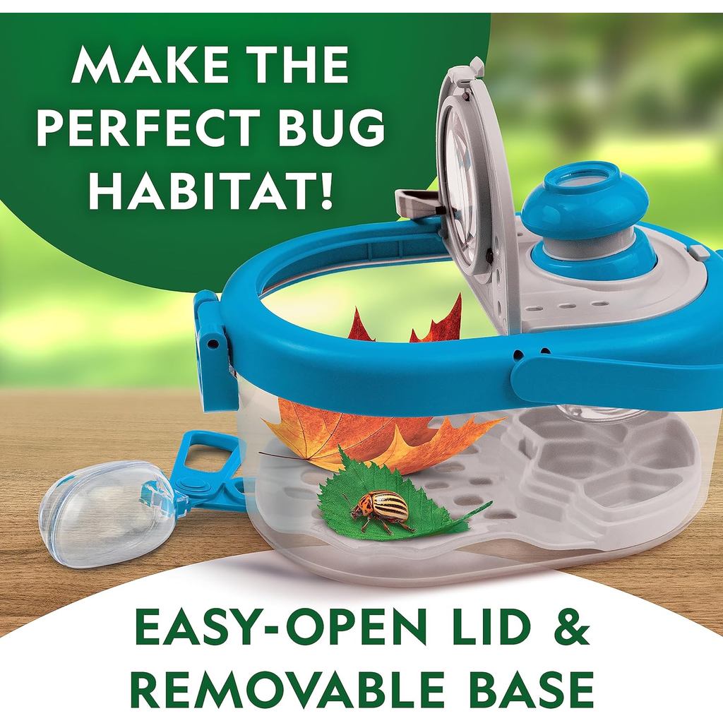 National Geographic Bug Catcher Kit for Kids - Kids Bug Habitat with Magnified Viewer, Bug Box& Tweezers, Insect Habitat