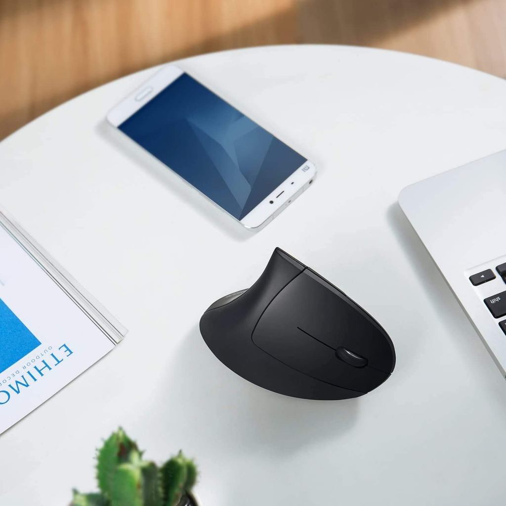 Anker 2.4G Wireless Vertical Ergonomic Optical Mouse for Work, Multi-Device Connectivity, 800/1200 /1600 DPI