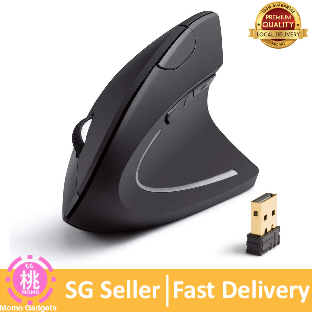 Anker 2.4G Wireless Vertical Ergonomic Optical Mouse for Work, Multi-Device Connectivity, 800/1200 /1600 DPI