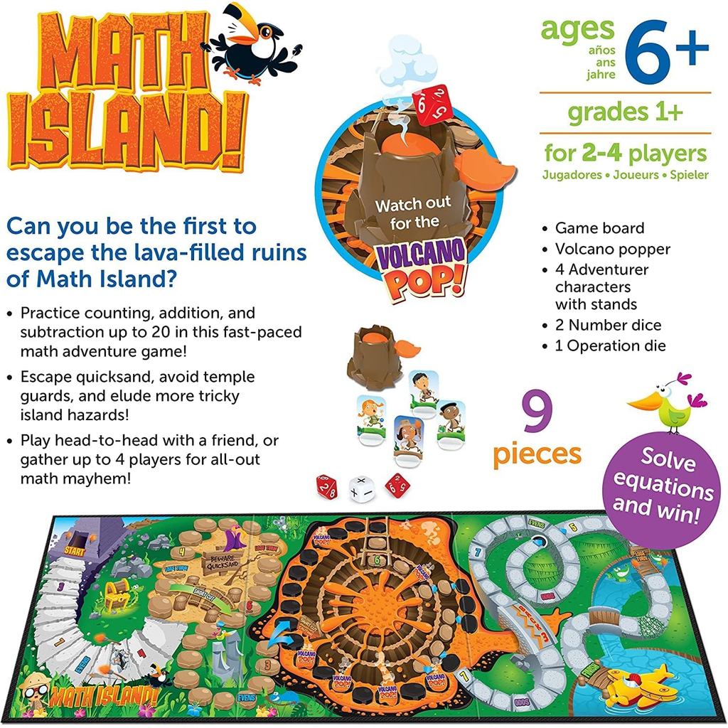 Educational Math Island Strategy Game for Kids - Family Board Game with Fast Delivery
