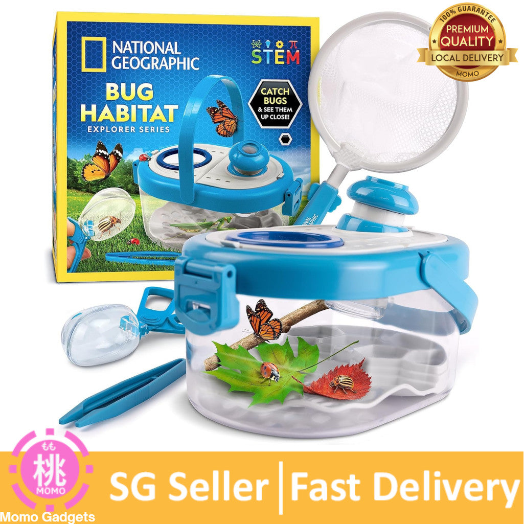 National Geographic Bug Catcher Kit for Kids - Kids Bug Habitat with Magnified Viewer, Bug Box& Tweezers, Insect Habitat