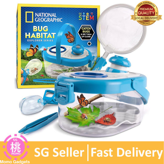 National Geographic Bug Catcher Kit for Kids - Kids Bug Habitat with Magnified Viewer, Bug Box& Tweezers, Insect Habitat
