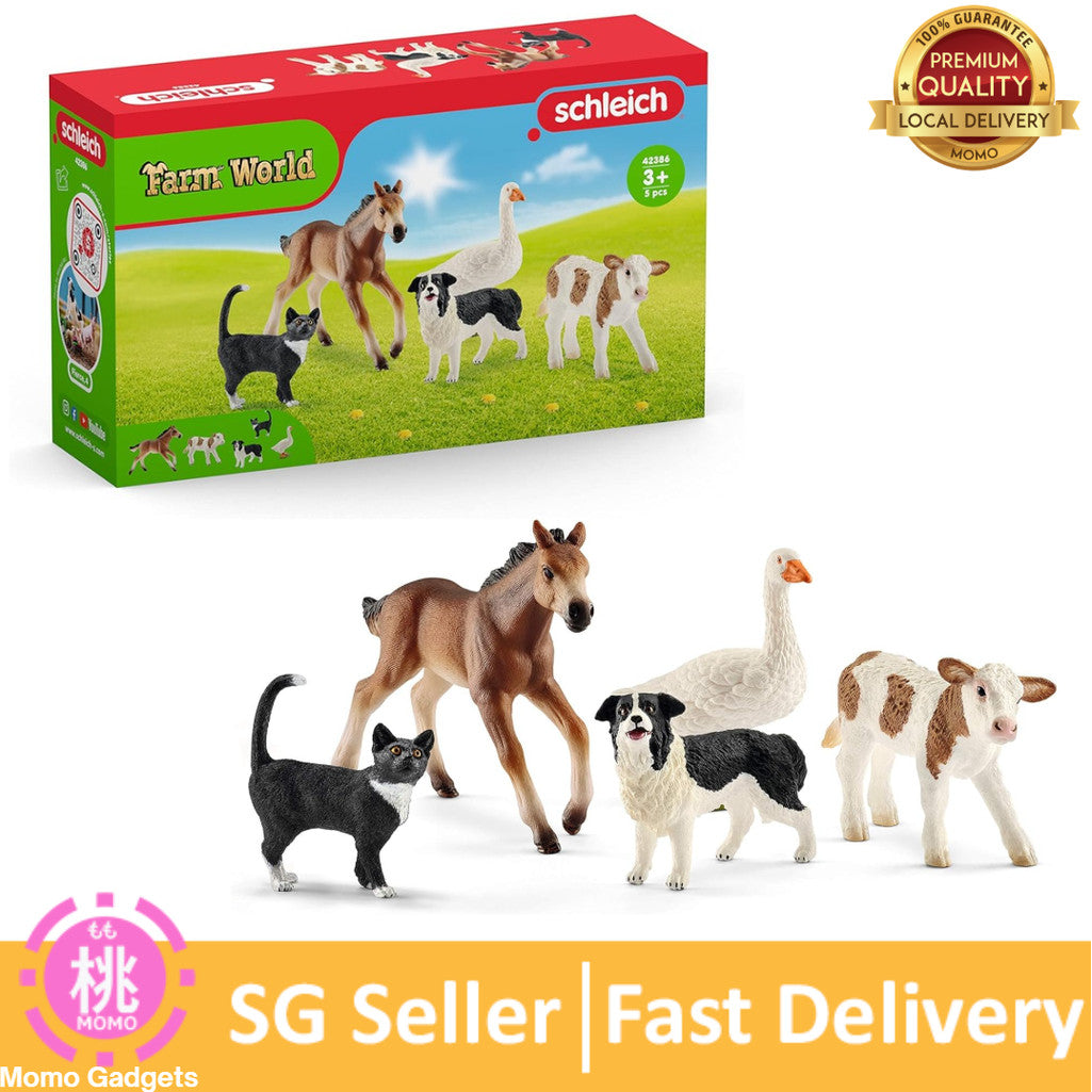 Schleich Farm World-5PC Realistic Farm Animal Figurines for Boys and Girls-Realistic Barn Animal Playset- Kids Ages 3+