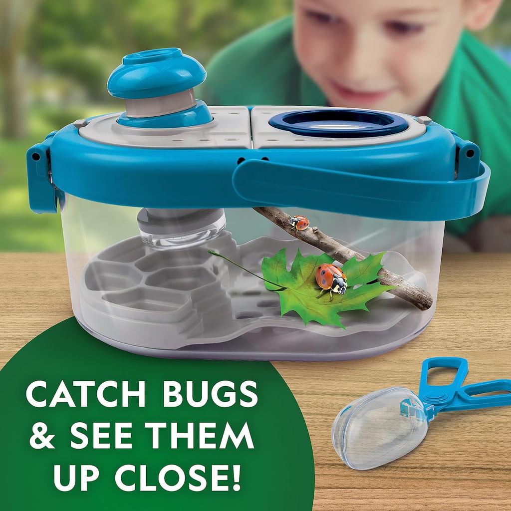 National Geographic Bug Catcher Kit for Kids - Kids Bug Habitat with Magnified Viewer, Bug Box& Tweezers, Insect Habitat