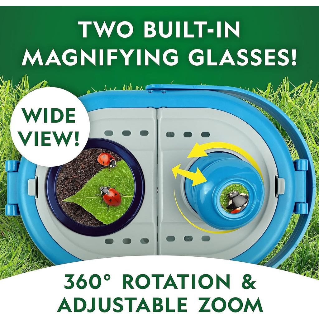 National Geographic Bug Catcher Kit for Kids - Kids Bug Habitat with Magnified Viewer, Bug Box& Tweezers, Insect Habitat