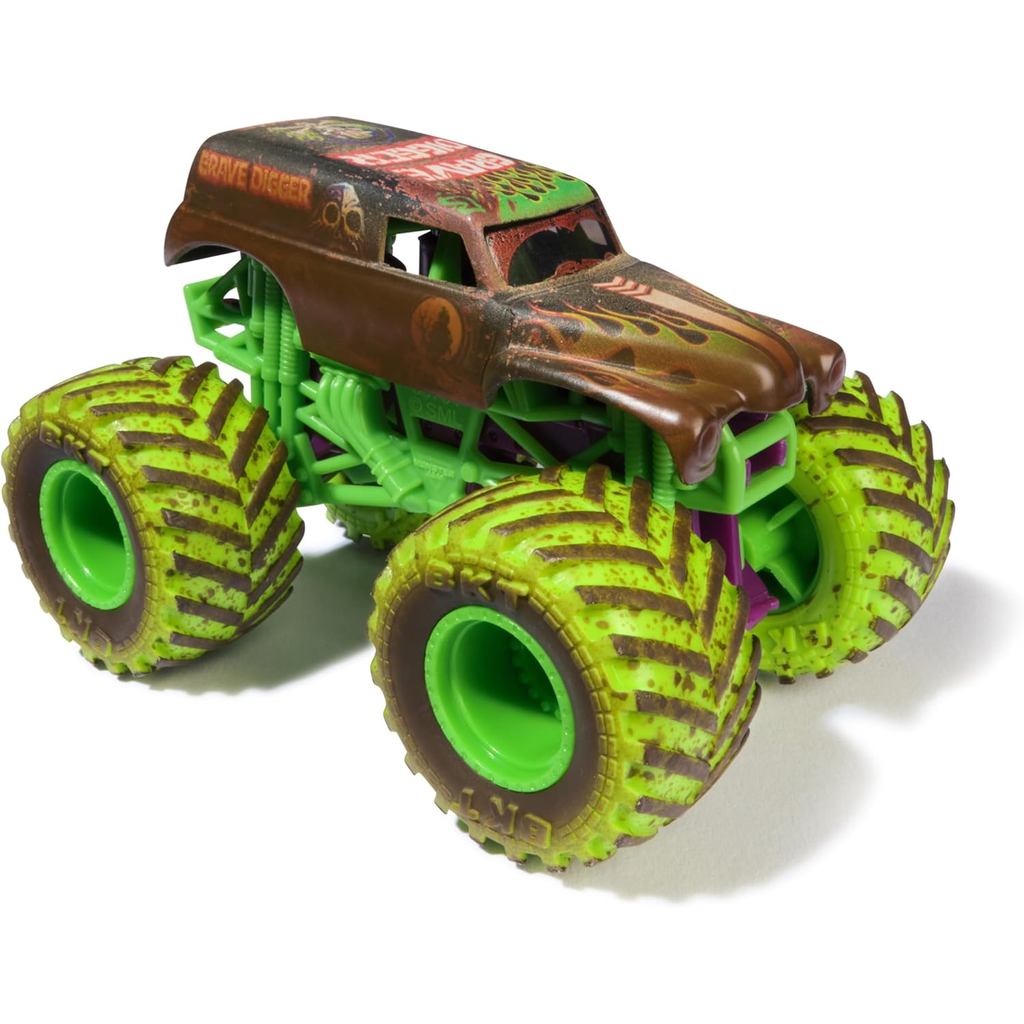 Monster Jam Mud Blasters, Grave Digger and Megalodon Color Changing Trucks 2-Pack, 1:64 Die Cast Vehicle