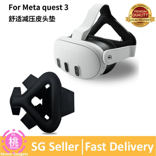 Oculus Meta Quest 3 Head Strap for VR Headset, Oculus Quest 3 Accessories, Comfortable PU Leather Surface - Momo Gadgets