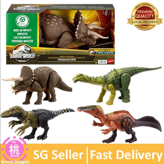 Mattel Jurassic World Dinosaur Toy, Habitat Defender Triceratops Action Figure