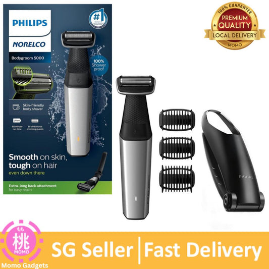 Philips Norelco Bodygroom Series 5000 Showerproof Body & Manscaping Trimmer for Men with Back Attachment, BG5025/40