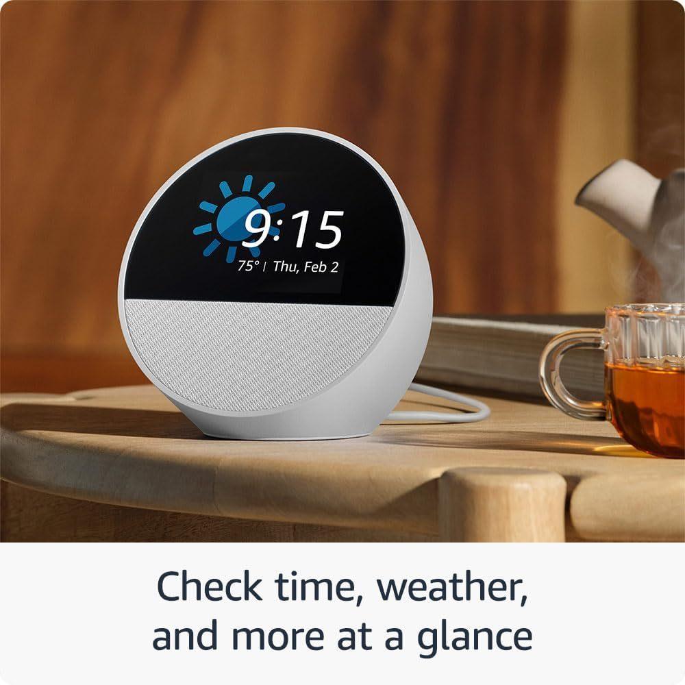 All-new Amazon Echo Spot , Smart alarm clock with vibrant sound + Alexa