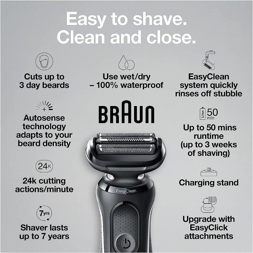 Braun Electric Razor for Men, Waterproof Foil Shaver, Series 5 5050cs, Wet&Dry Shave,with Beard Trimmer and Body Groomer