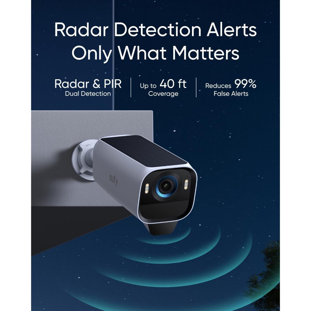 eufy Security eufyCam S3 Pro 2-Cam Kit, Solar Camera Outdoor Wireless, MaxColor Night Vision, 4K Security Camera