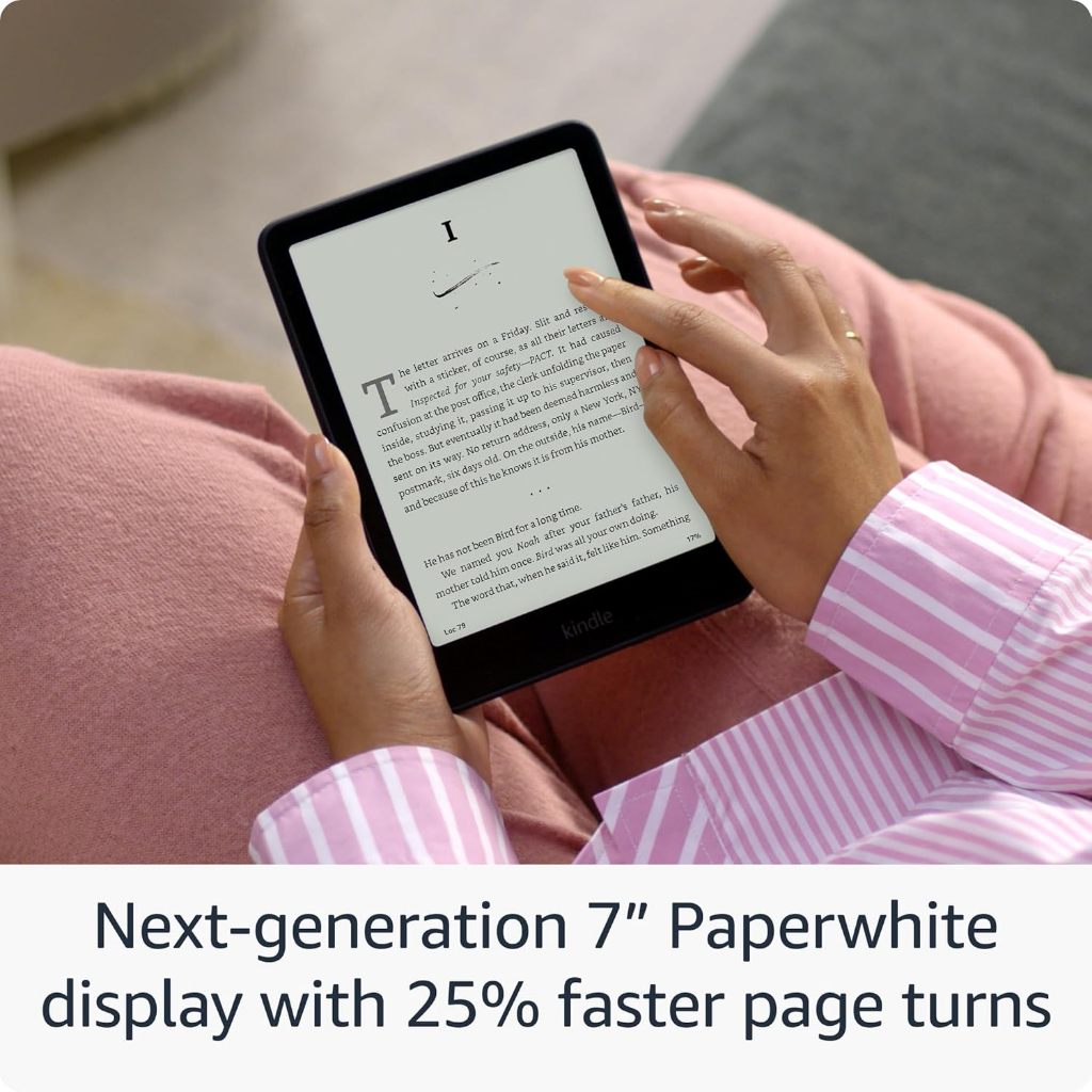 KINDLE Paperwhite 6 12th Gen 2024 (16 GB) – Our fastest Kindle ever, with new 7" glare-free display and weeks of battery