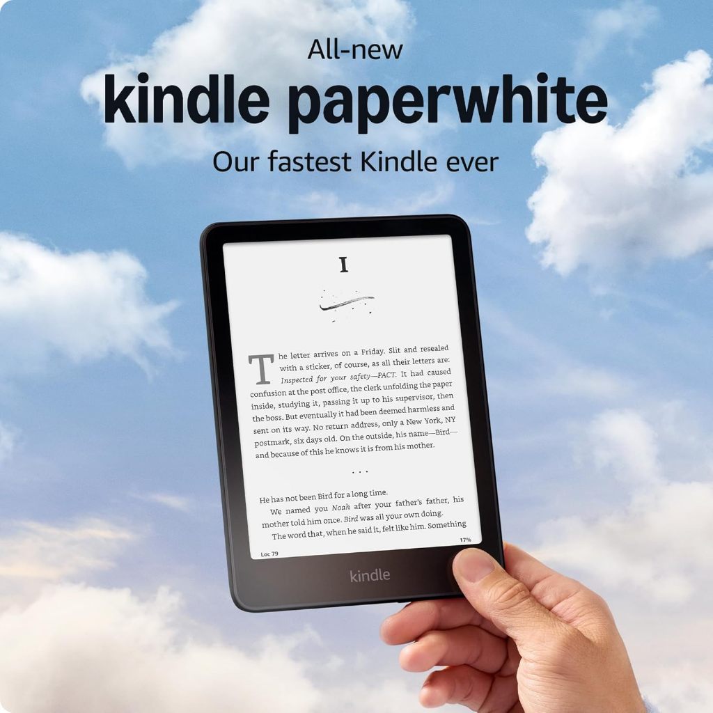 KINDLE Paperwhite 6 12th Gen 2024 (16 GB) – Our fastest Kindle ever, with new 7" glare-free display and weeks of battery