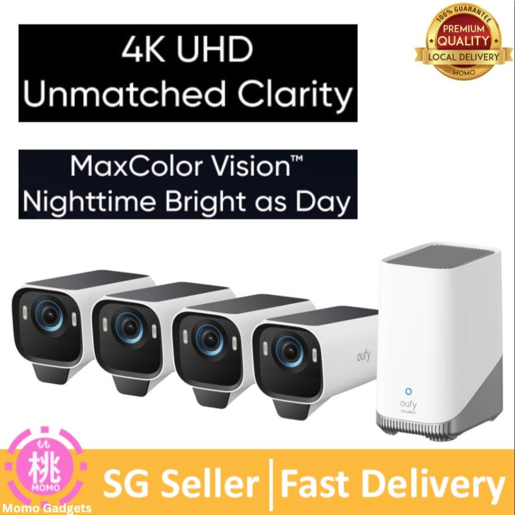 eufy Security eufyCam S3 Pro 2-Cam Kit, Solar Camera Outdoor Wireless, MaxColor Night Vision, 4K Security Camera