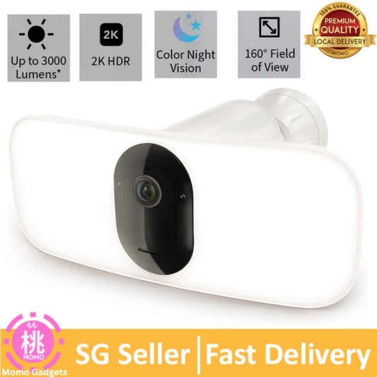 Arlo Pro 3 Wire-Free Floodlight Camera - 2K HDR, 2000-3000 Lumens, For Driveways & Alleyways, Connects to Wi-Fi