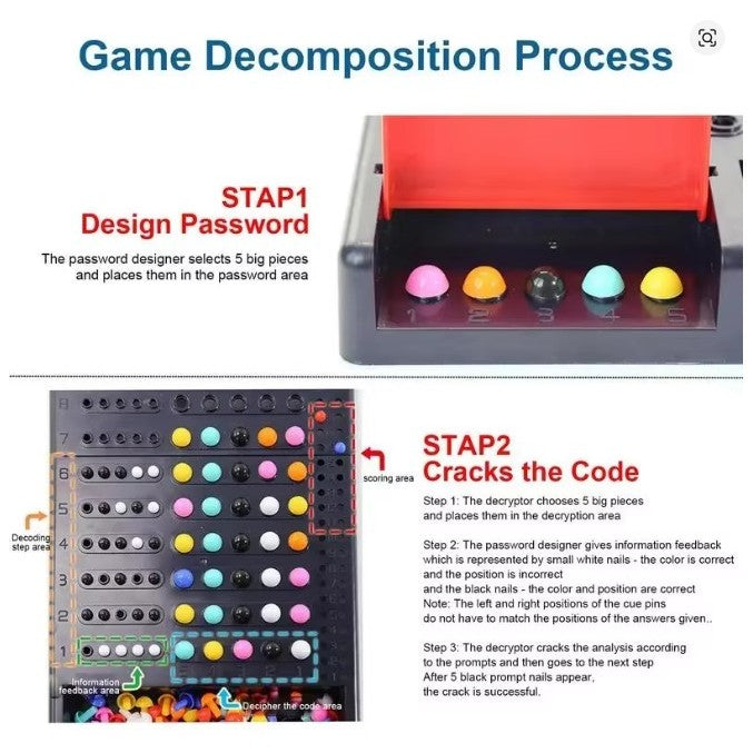 Secret Code Board Game Funny Strategy Multiplayer Interactive Mastermind Game : The Strategy Game of Codemaker vs. Codeb