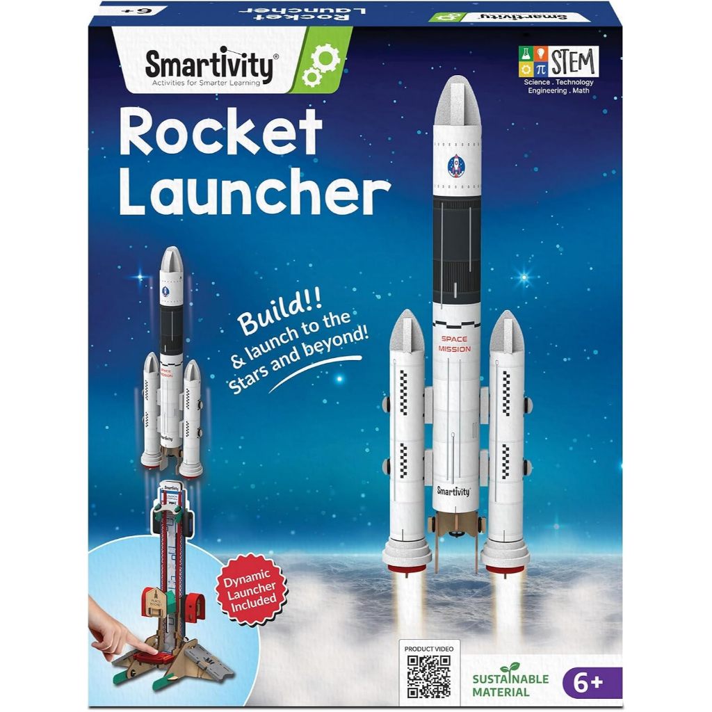 Smartivity DIY Rocket Launcher STEM Kit for Kids|2025 Parents Choice Award Winner | Build Your Own Rocket & Launch