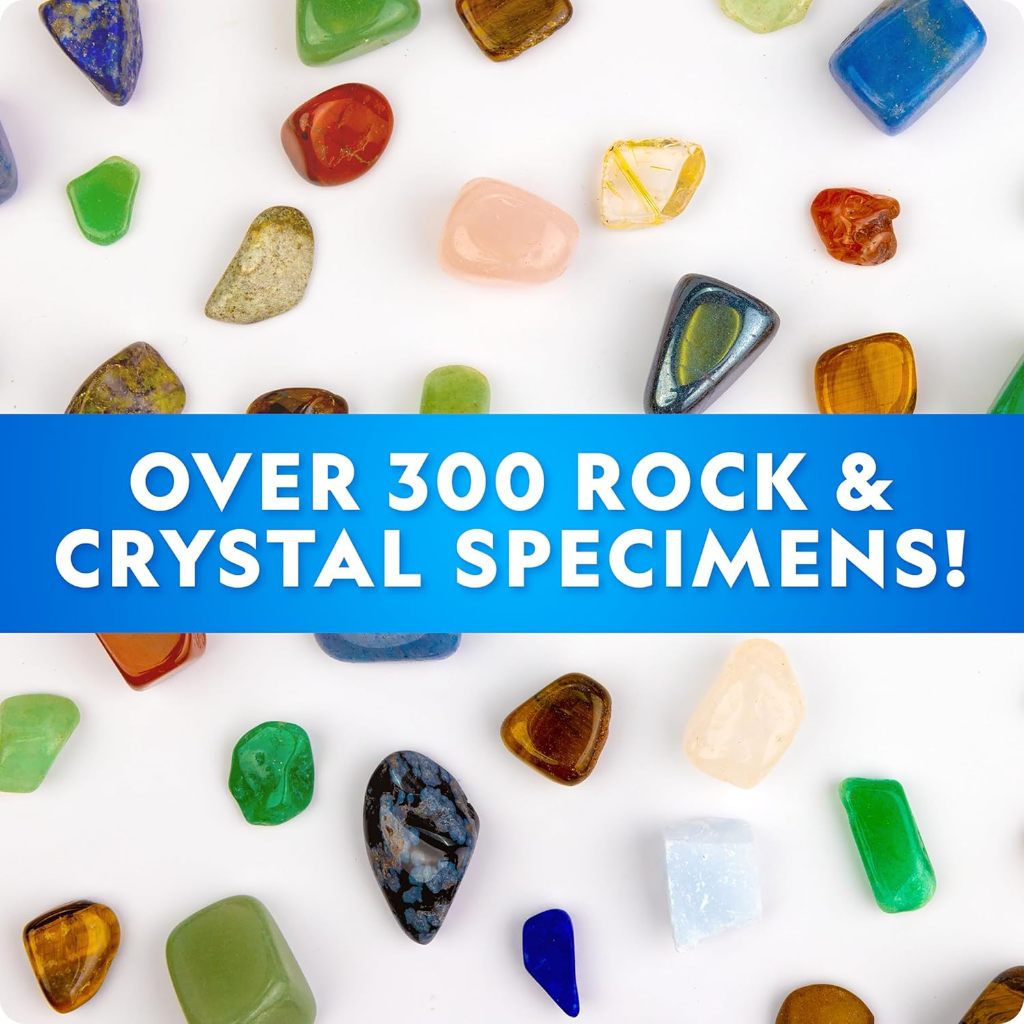 National Geographic Rock Collection Box for Kids – 300+ Piece Gemstones and Crystals Set