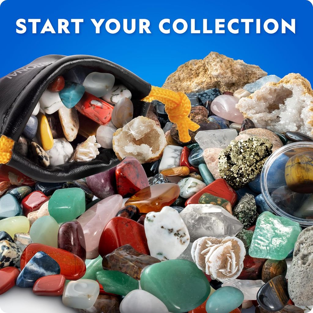 National Geographic Rock Collection Box for Kids – 300+ Piece Gemstones and Crystals Set