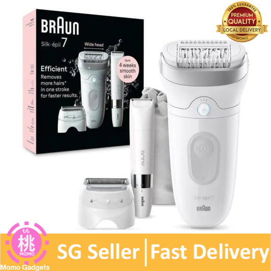 Braun Silk-épil 7 Epilator for Easy Hair Removal, Long-Lasting Smooth Skin, 7-441, White/Silver