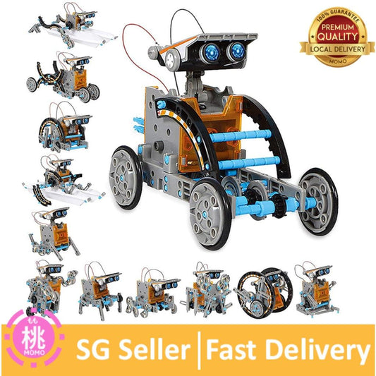 Sillbird STEM 12 in 1 Education Solar Robot Toys -190 Pieces DIY Building Science Experiment Kit for Kids Aged 8+ - Momo Gadgets