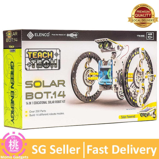 Snap Circuits Elenco Teach Tech SolarBot.14, Transforming Solar Robot Kit, STEM Learning Toys for Kids 10+ - Momo Gadgets