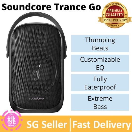 Soundcore Trance Go Outdoor Bluetooth Speaker with BassUp Technology, Sync 100+ Speakers, 24H Playtime, Waterproof - Momo Gadgets