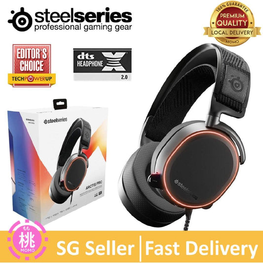 SteelSeries Arctis Pro Wired + GameDac High Fidelity Gaming Headset - DTS Headphone:X v2.0 Surround for PC Headphone - Momo Gadgets