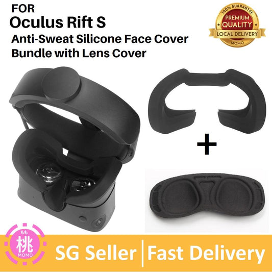 Sweat Absorbent Silicone Eyeshade Adjustable and Comfortable Silicone Face Mask Cover Perfect for Oculus Rift S - Momo Gadgets